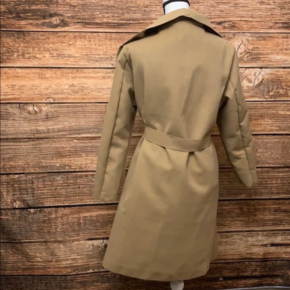 NWT Pretty Little Thing• Camel Waterfall Coat - Picture 6 of 7